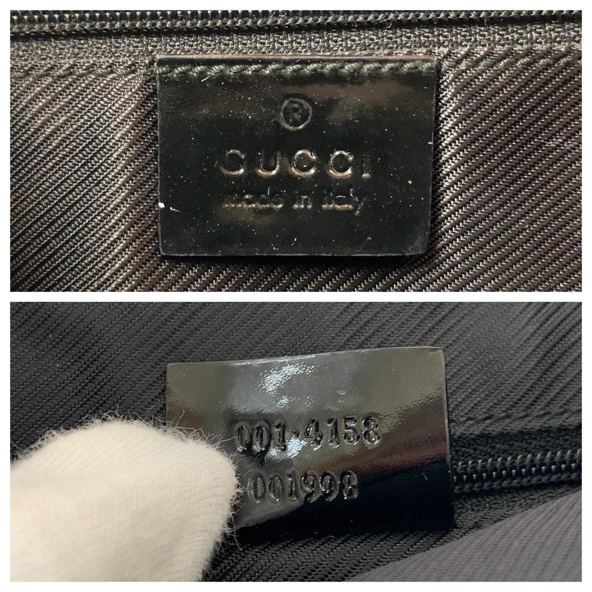 Gucci GG Canvas Patent Leather Shoulder Bag
