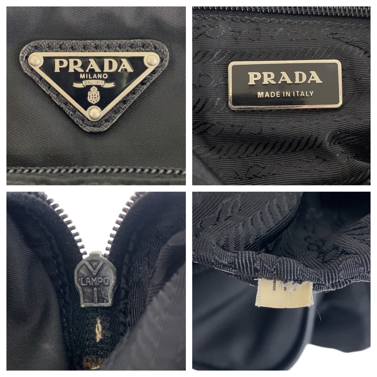 PRADA Shoulder Bag Nylon Black SilverMetal Test Triangle With logo - Style 12