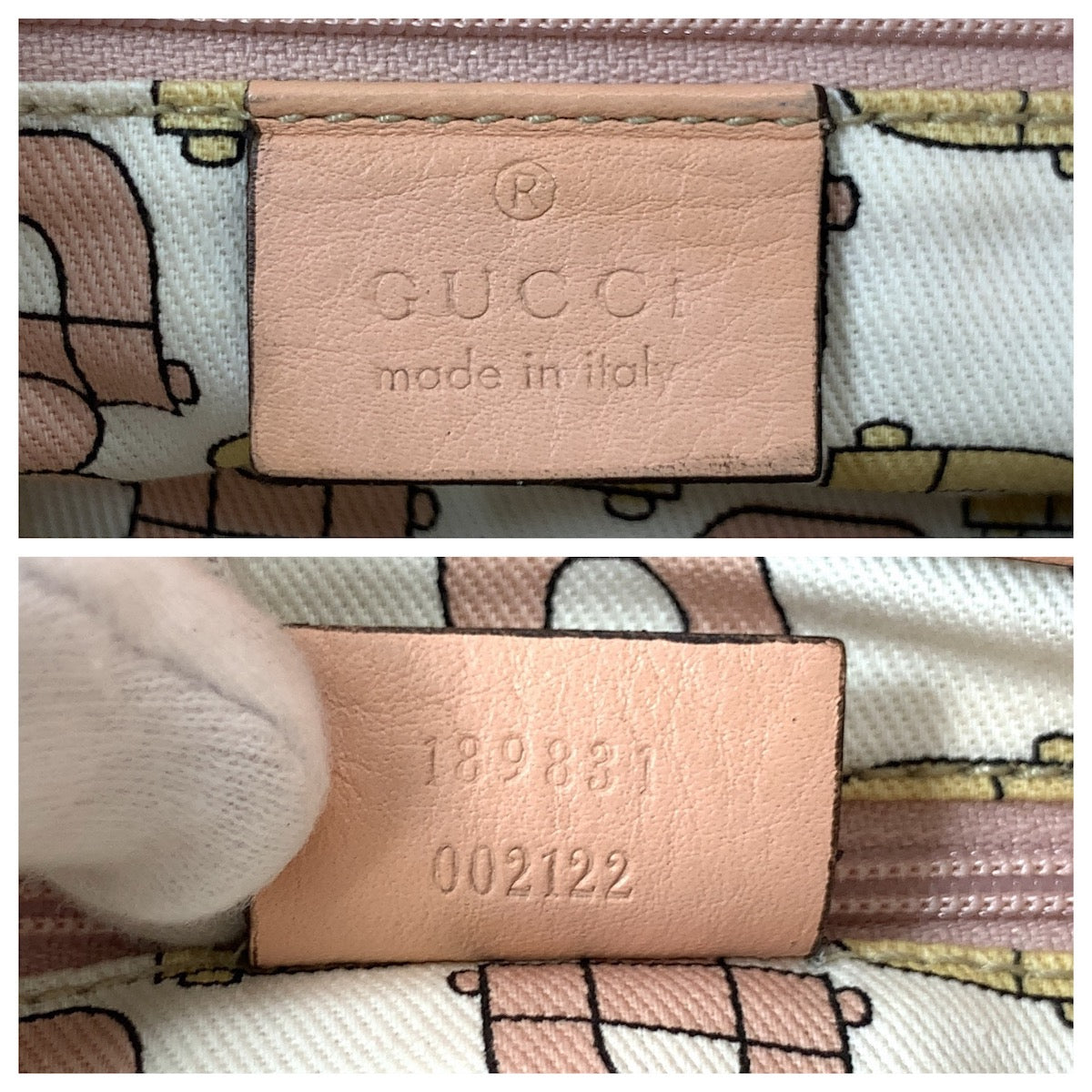 GUCCI Tote Bag 189831 leather Pink Gold Metal Tote Bag Shoulder Bag Abby Guccissima Women