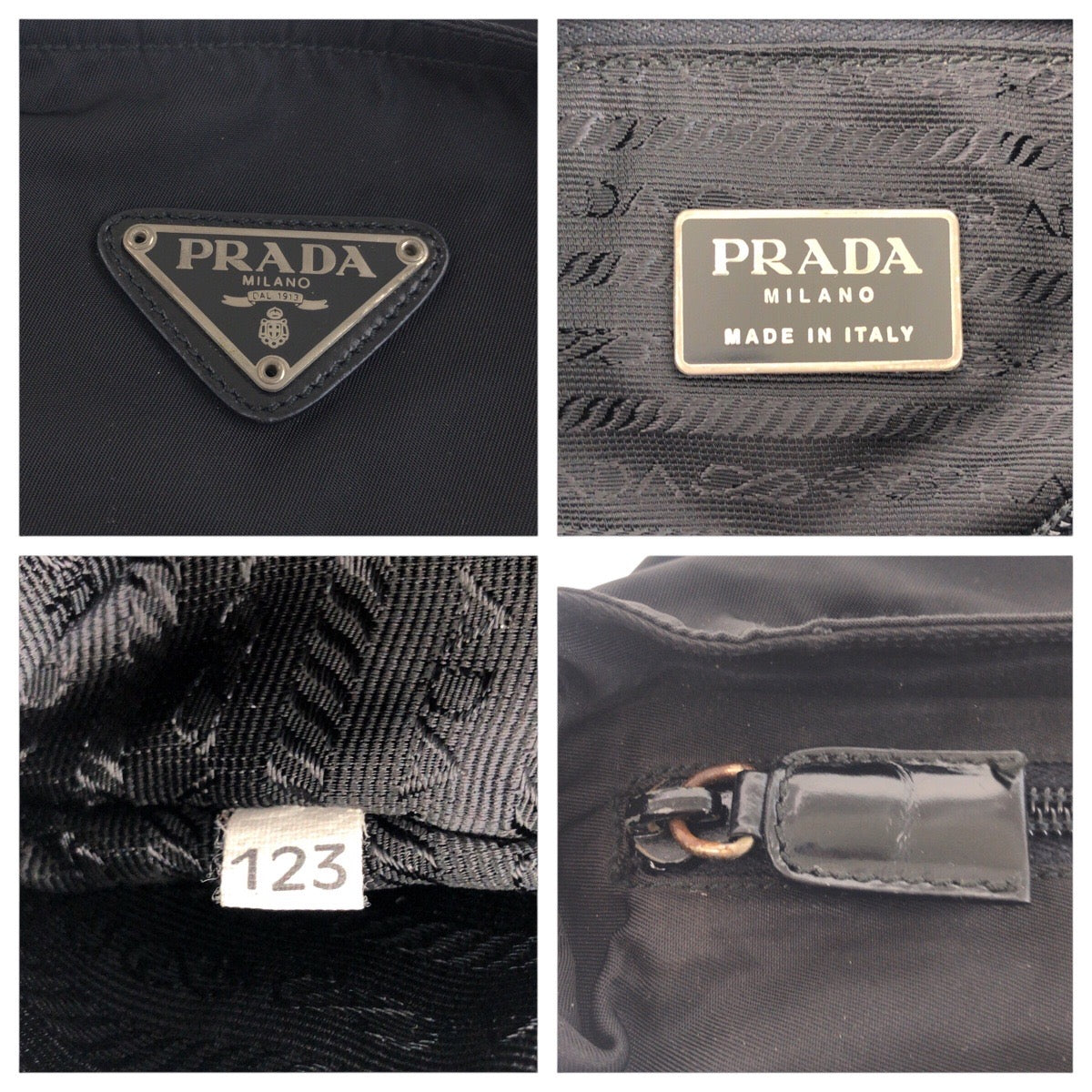 PRADA Shoulder Bag Nylon Black SilverMetal Shoulder Bag Body Bag Test Triangle With logo Women