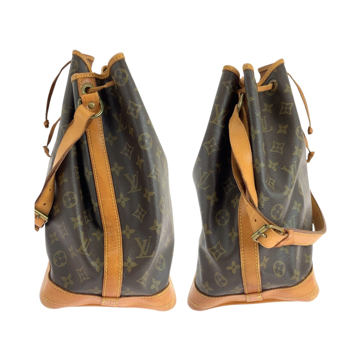 LOUIS VUITTON Shoulder Bag PVC Brown Gold Metal Monogram Noe