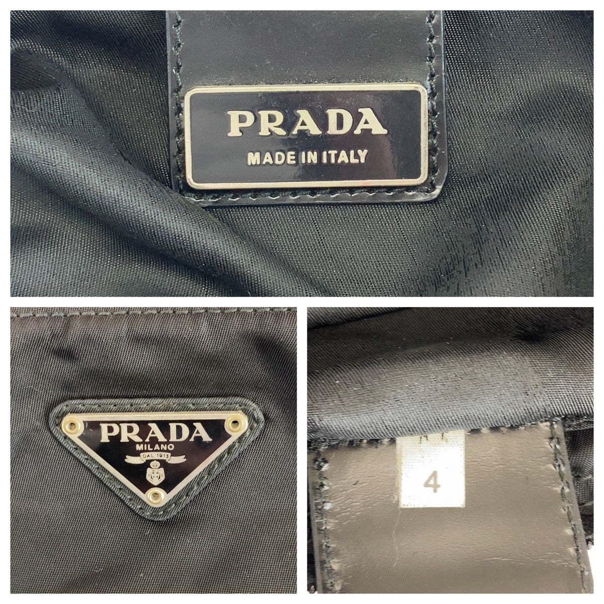 PRADA Shoulder Bag Nylon Black SilverMetal Test Triangle With logo - Style 8