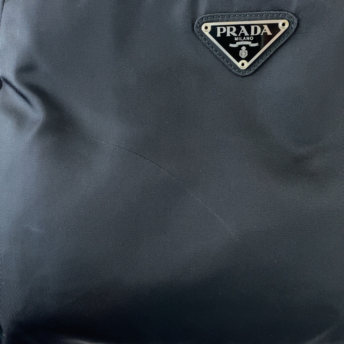 PRADA Tote Bag Nylon Black SilverMetal Test Triangle With logo - Style 5
