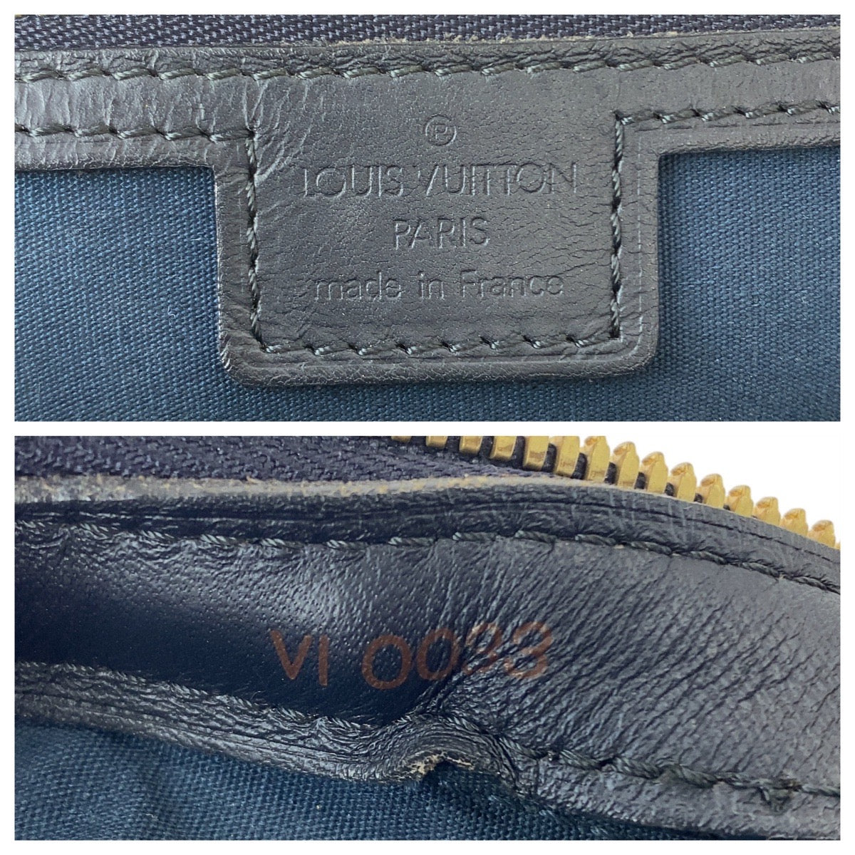 LOUIS VUITTON Handbag canvas Navy Gold Metal Monogram mini Josephine PN
