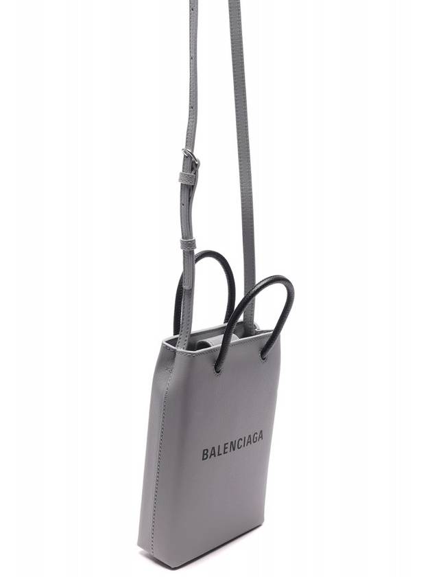Luxury Balenciaga Trending 2026 Logo Print Phone Holder Small Cross Bag Grey