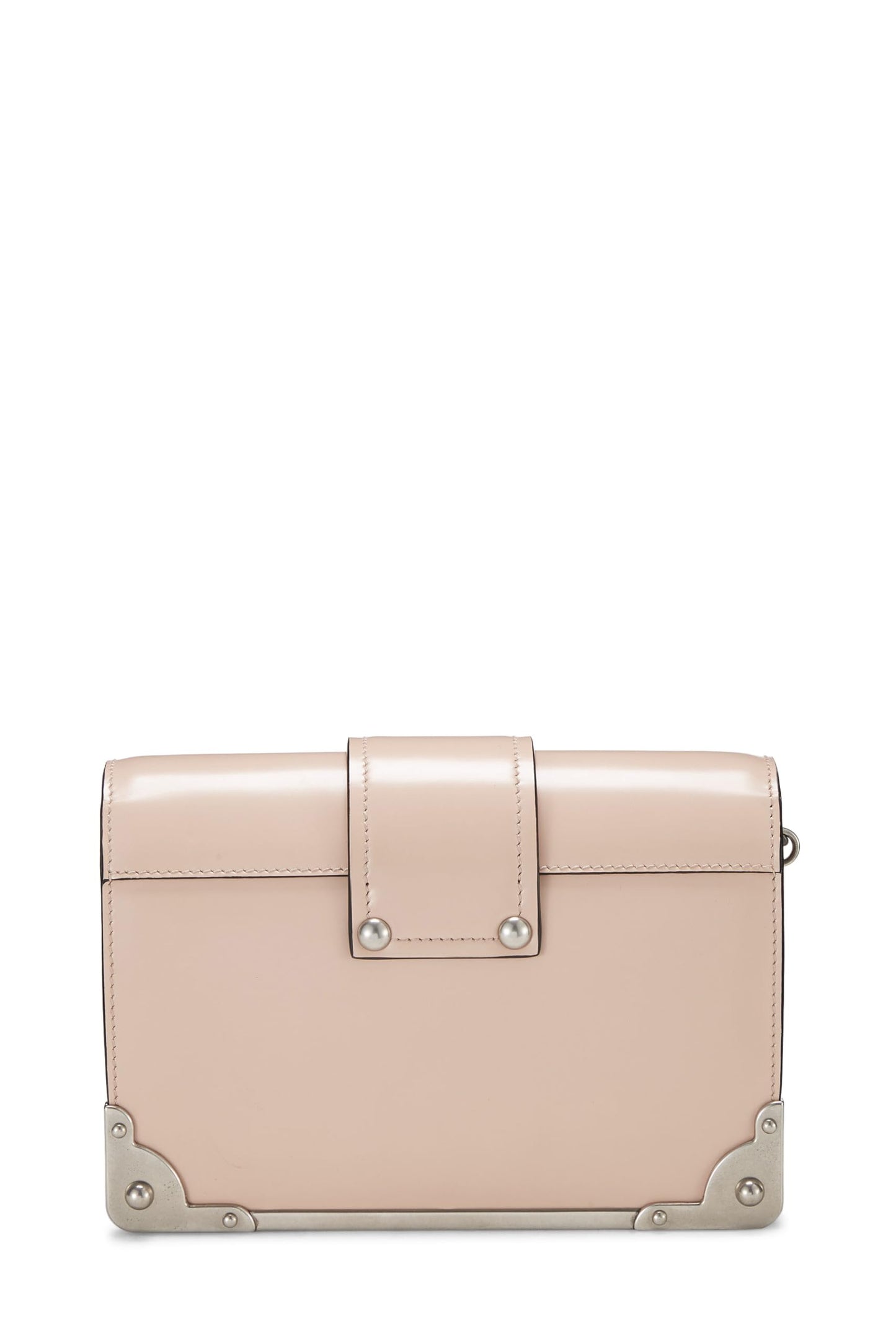 Prada, Pink Leather Cahier Crossbody, Pink