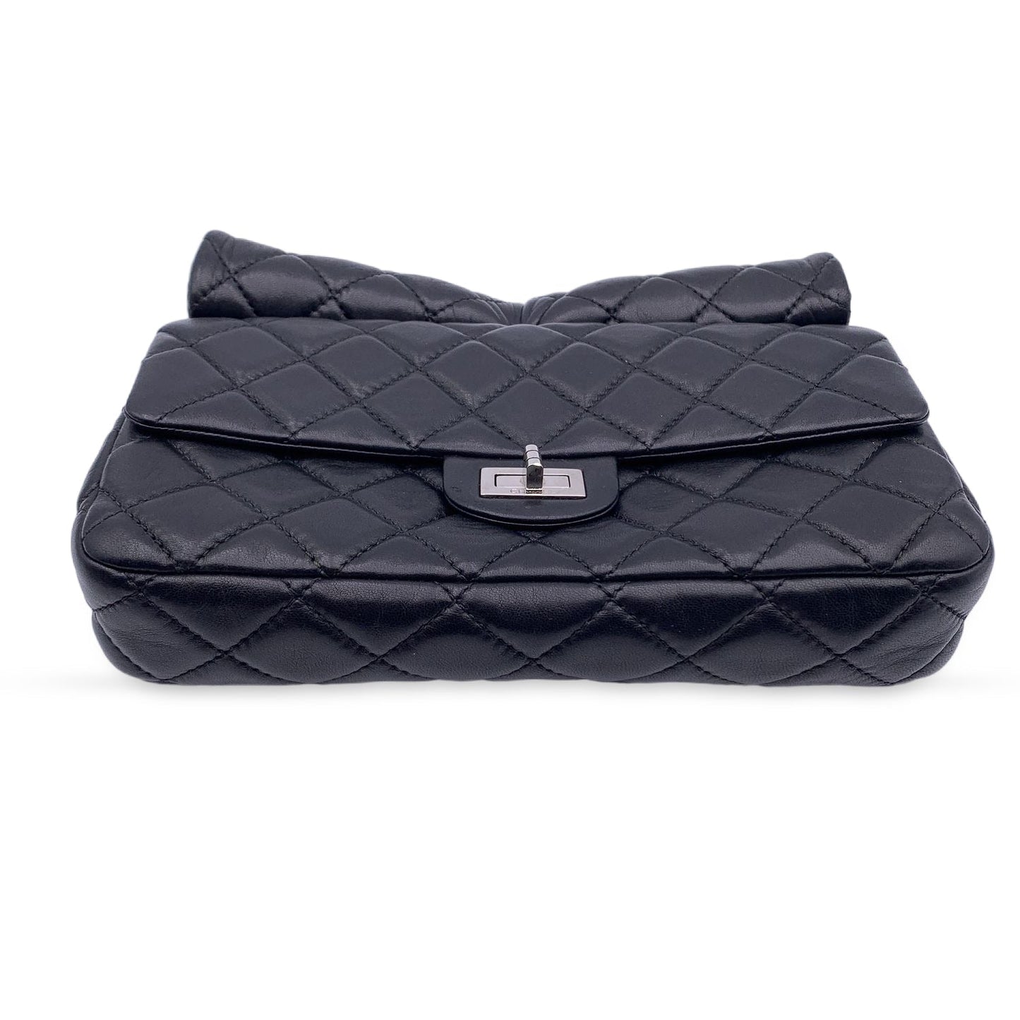 CHANEL Black Quilted Leather Reissue Roll 2 55 Clutch Bag