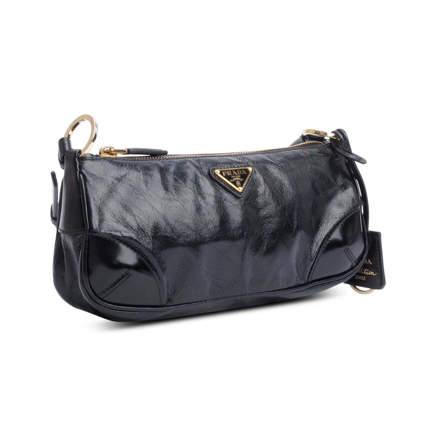 Prada Black Re-Edition 2002 Small Leather Shoulder Bag