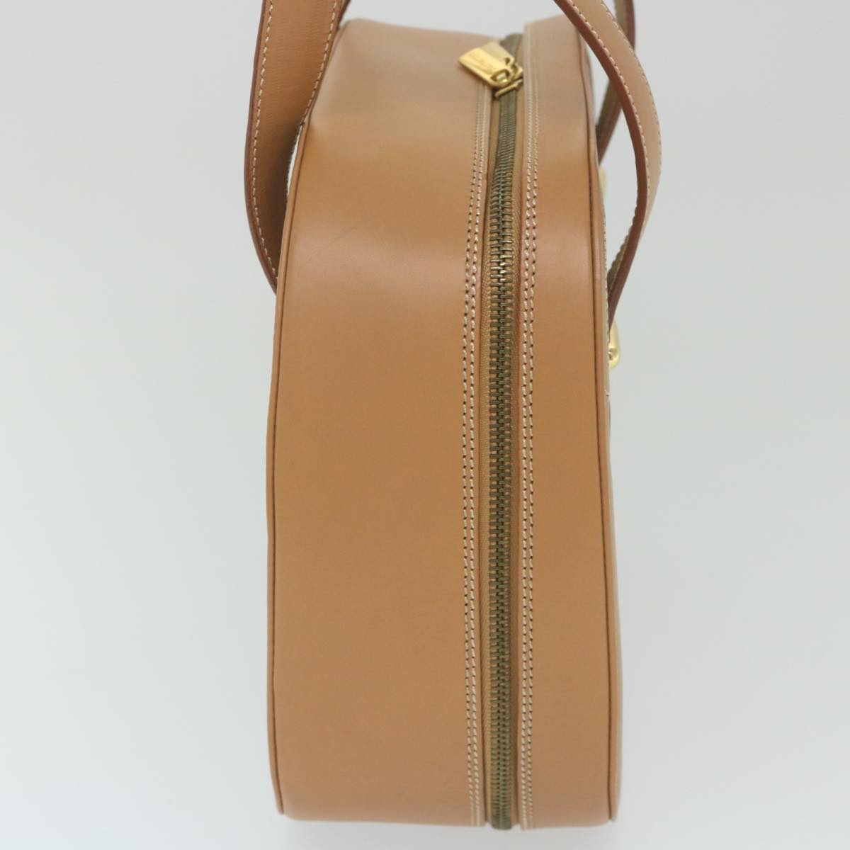 Burberry Hand Bag Leather Beige Auth 59466
