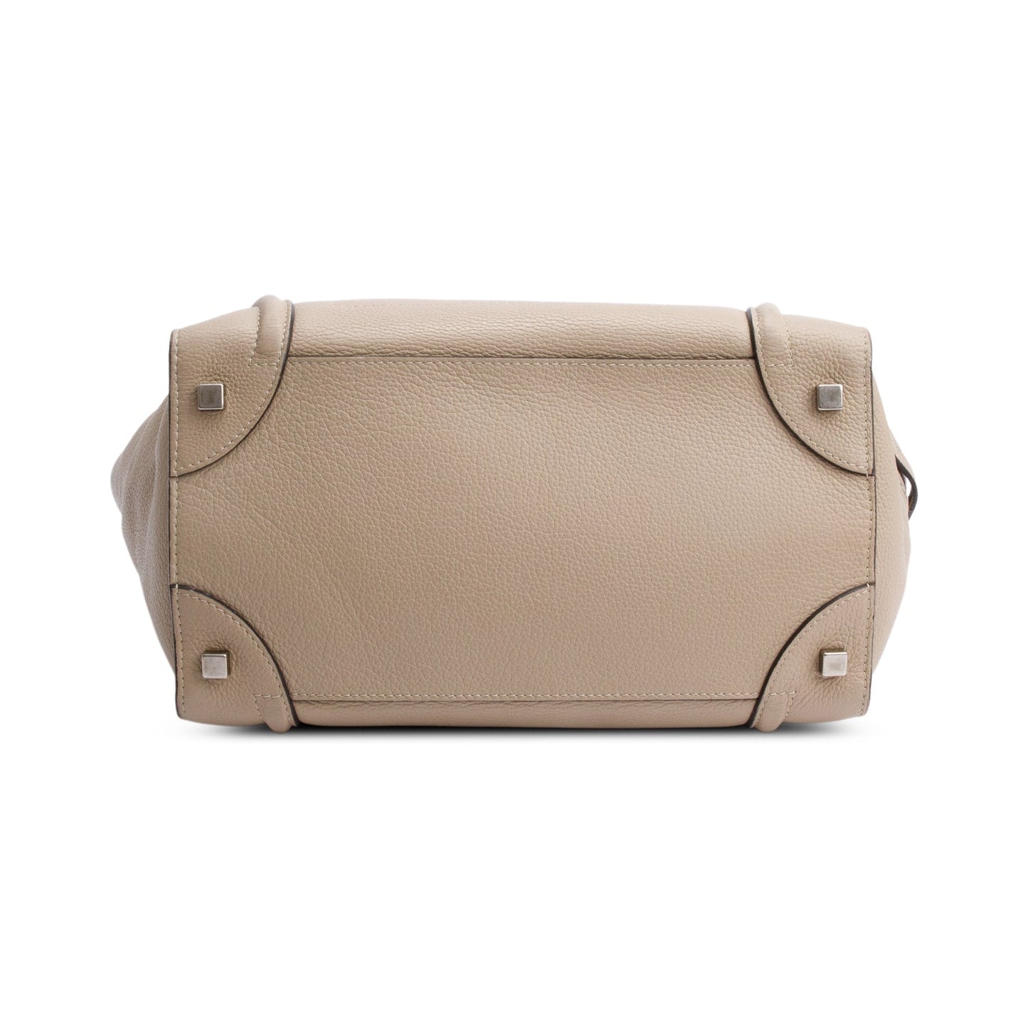 Celine Taupe Drummed Calfskin Leather Mini Luggage Tote