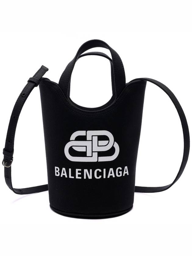 Luxury Balenciaga Trending 2026 Logo Wave Bucket Tote Bag Black