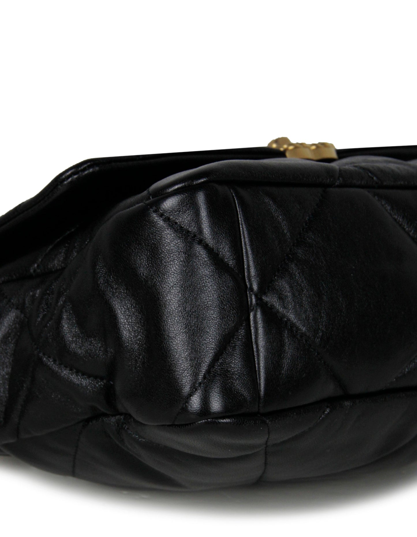Chanel Black Lambskin Leather Quilted Large 19 Bag