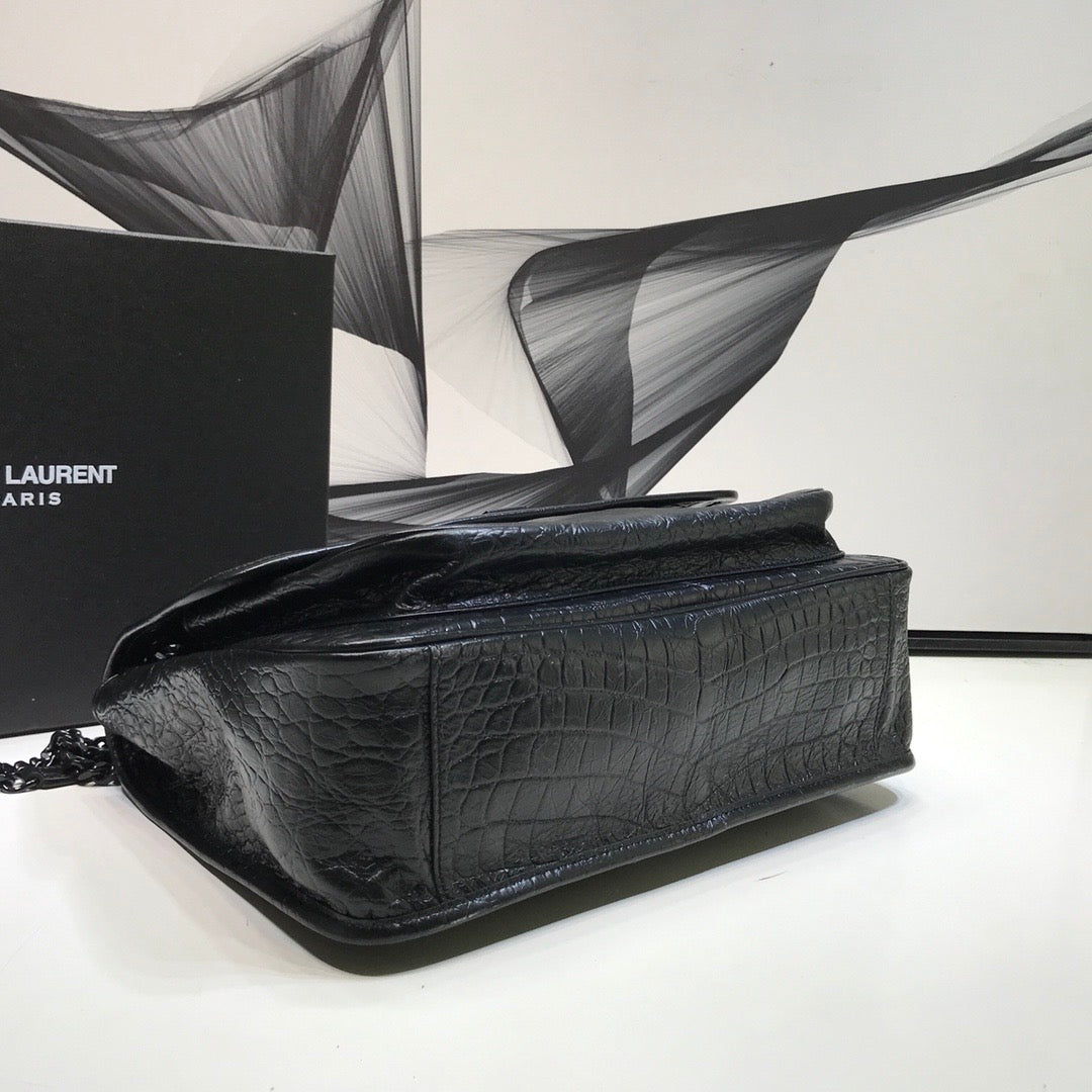Yves Saint Laurent Niki Medium Chain BagIn-Embossed Black