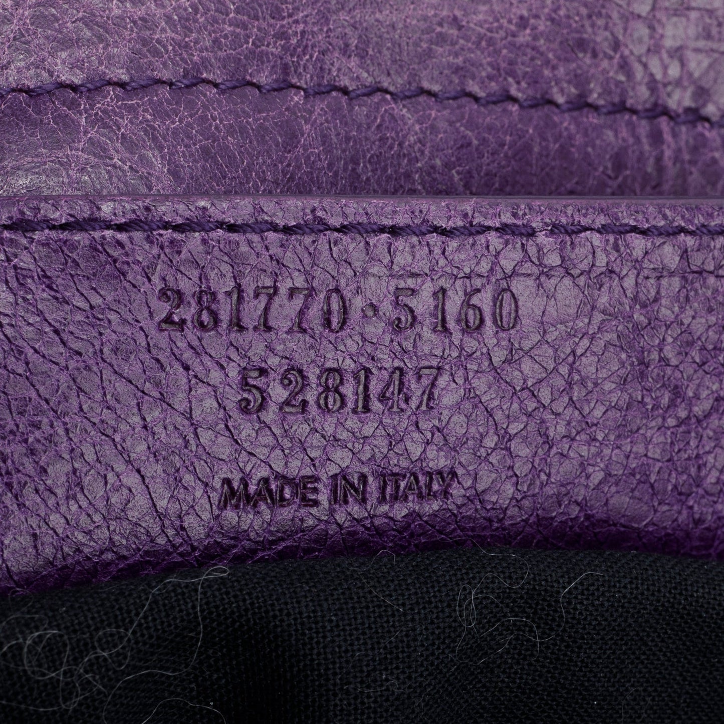 Balenciaga Purple Agneau Leather Le City Medium Bag