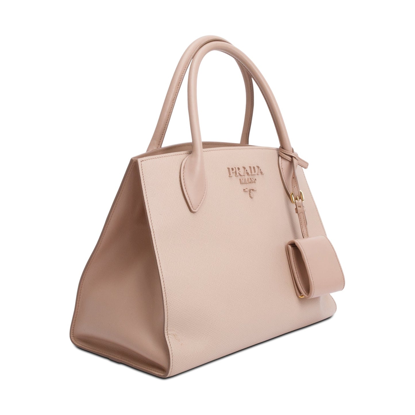 Prada Beige Saffiano Cuir Medium Monochrome Top Handle Tote
