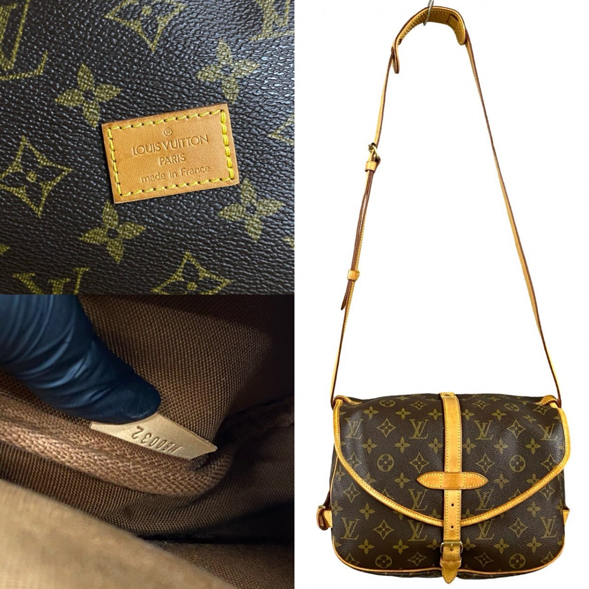 LOUIS VUITTON Shoulder Bag Leather, PVC Brown Monogram Saumur 30 mens(Unisex)