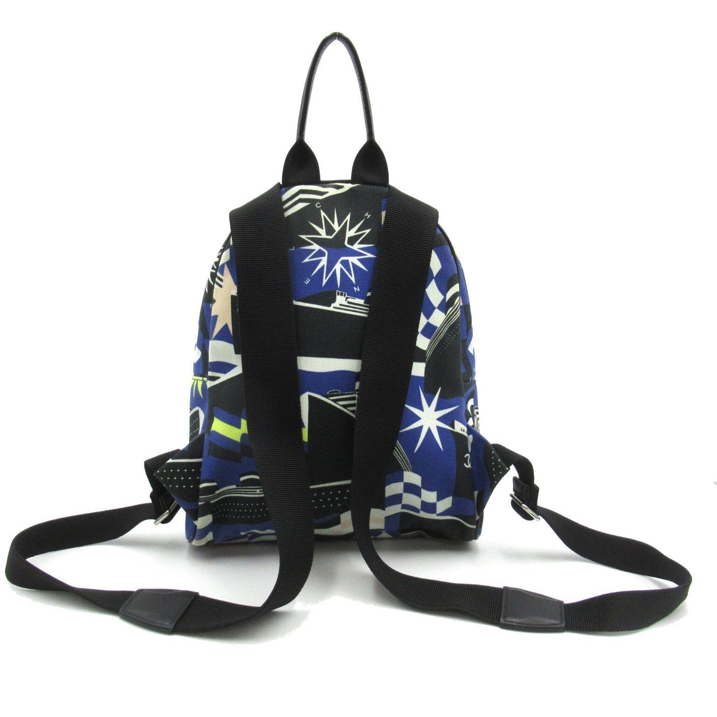 CHANEL CHANEL Cruise Line Rucksack Rucksack Backpack Bag Canvas Blue / Black Rucksack BRANDOFF