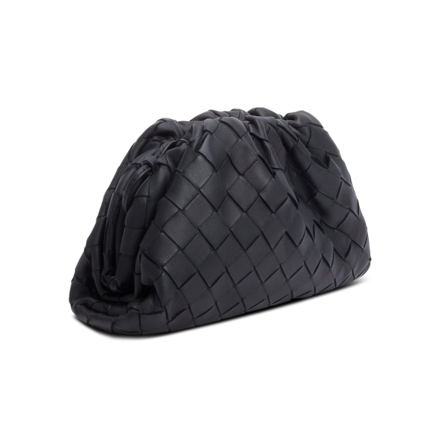 Bottega Veneta Blsck Calfskin Intrecciato Leather The Mini Pouch