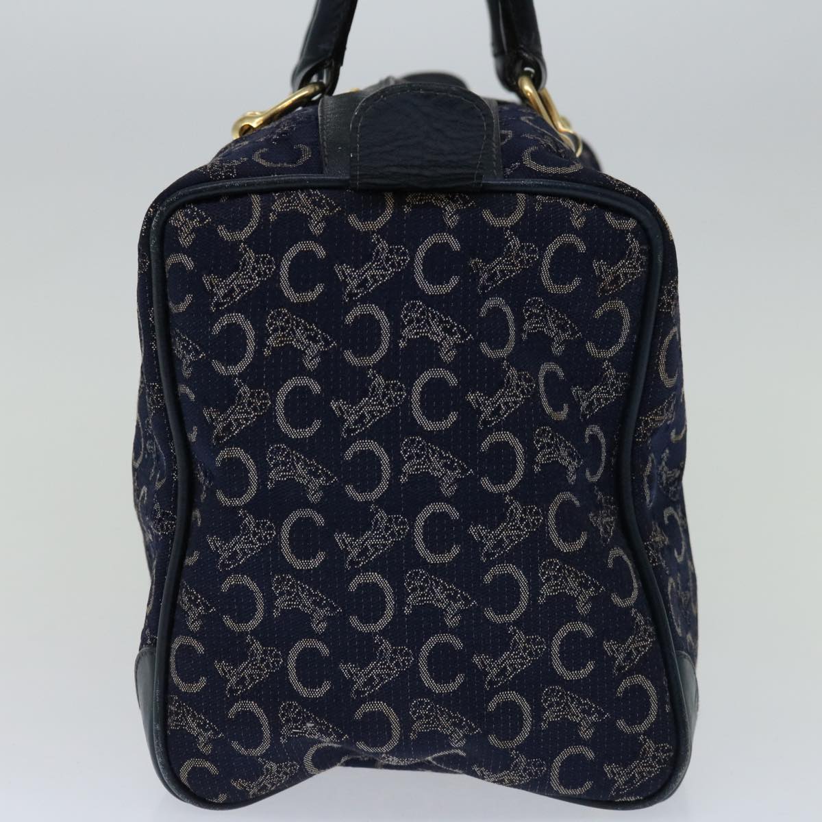 Luxury CELINE C Macadam Canvas Hand Bag Navy 66941