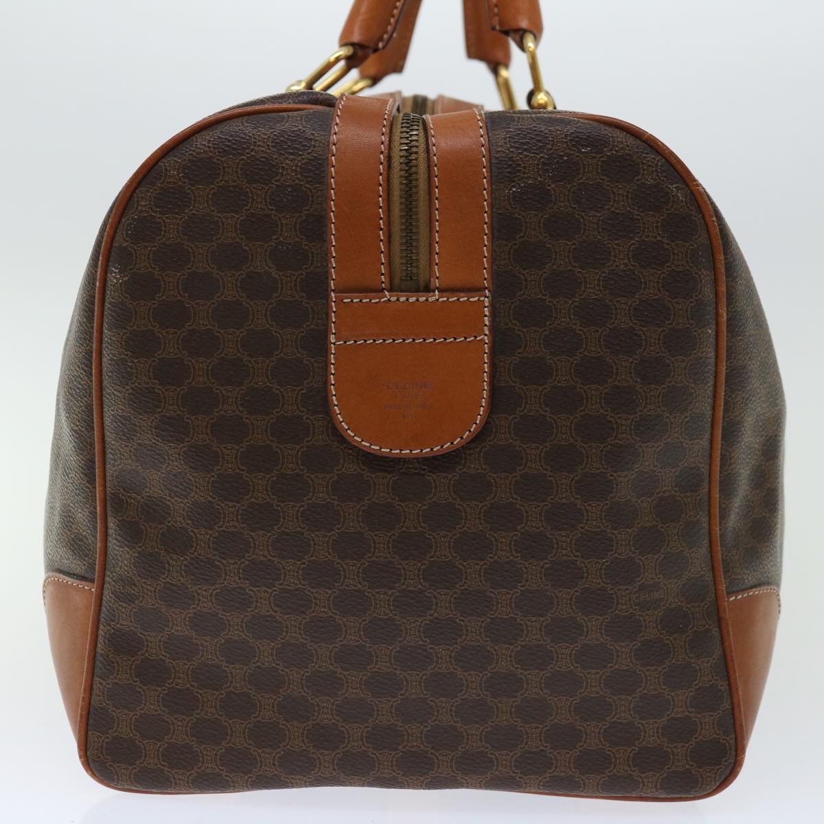Luxury CELINE Macadam Canvas Boston Bag PVC Brown 66958