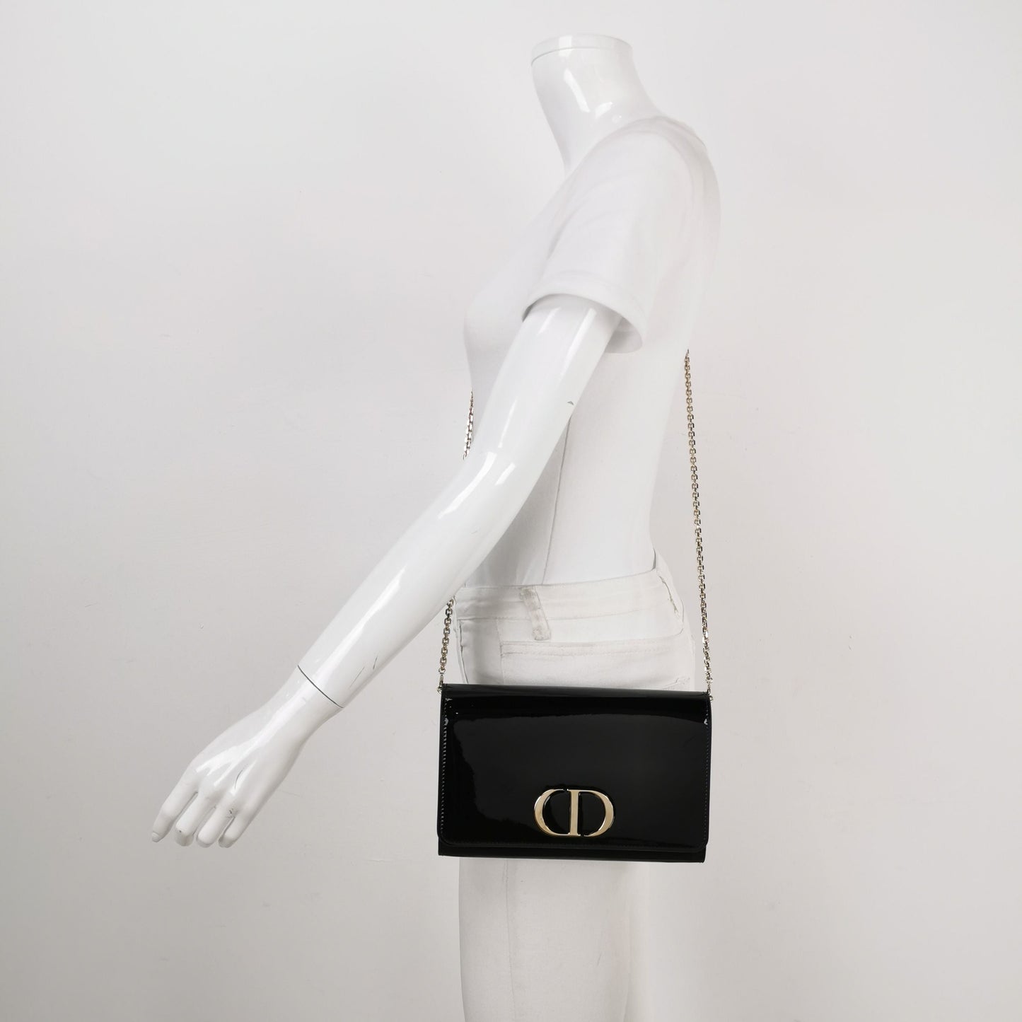 Dior 30Montaigne Patent Leather CD Logo Flap Crossbody Bag 037852001088