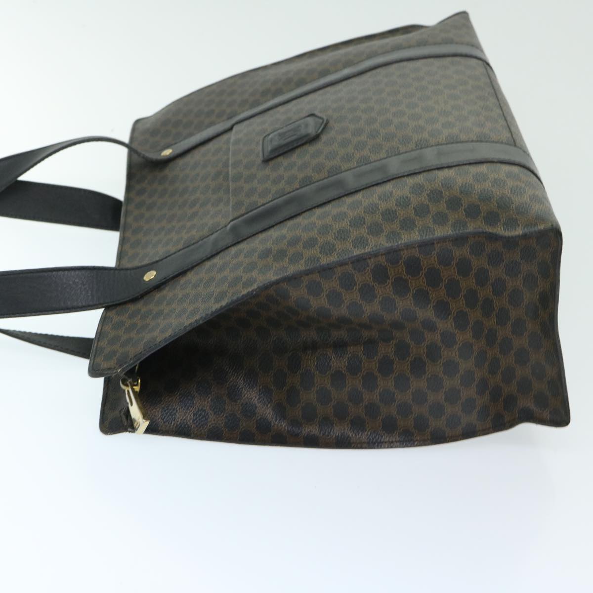 Luxury CELINE Macadam Canvas Tote Bag PVC Black Brown 68864
