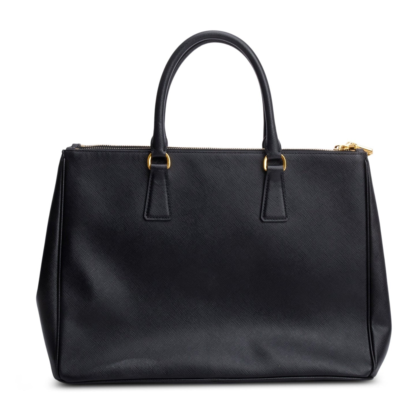 Prada Black Saffiano Lux Large Double Zip Galleria Tote