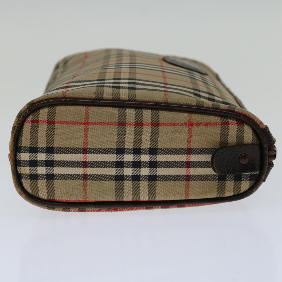 Burberry Nova Check Clutch Bag Canvas Beige Auth 69517