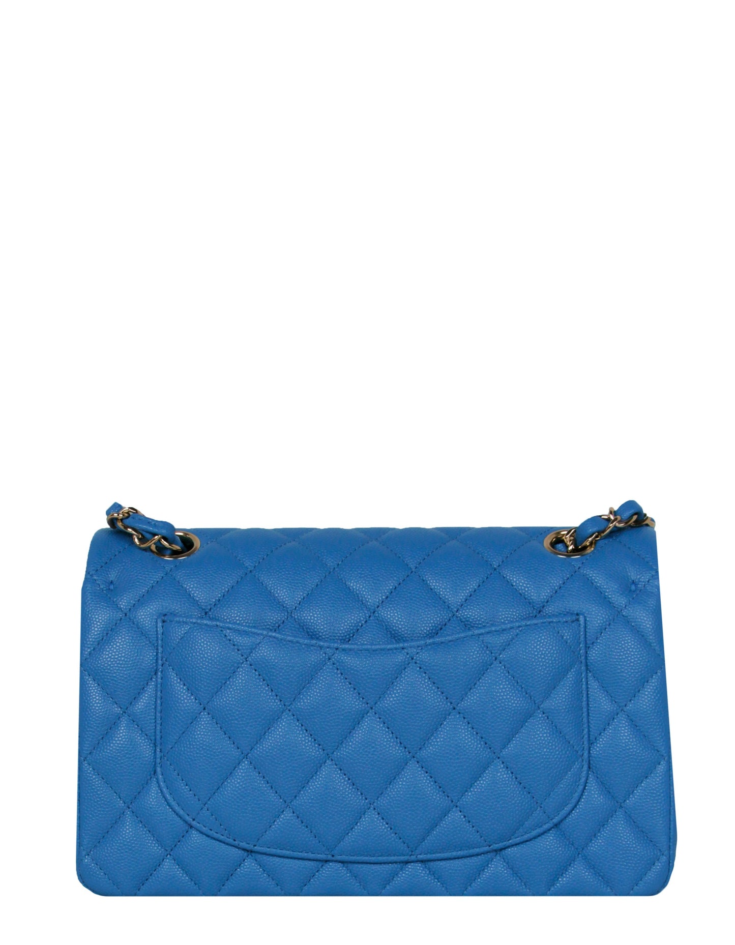 Chanel Blue Caviar Leather Quilted Small Double Flap Classic Bag