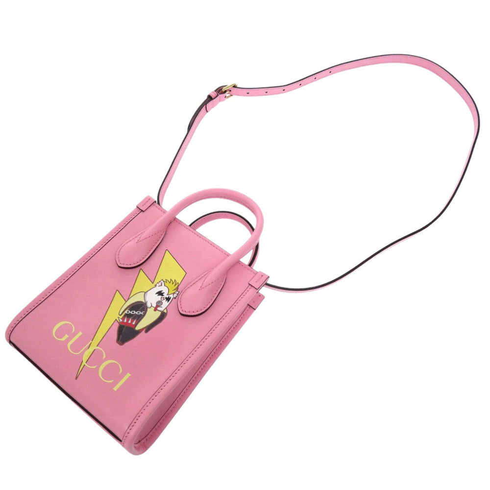 GUCCI Handbag 671623 leather pink Bananya collaboration Women