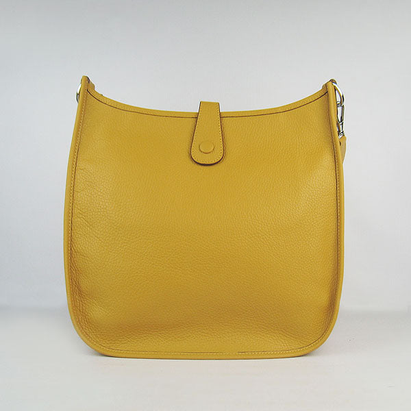 Luxury Hermes Evelyne I handbag yellow silver