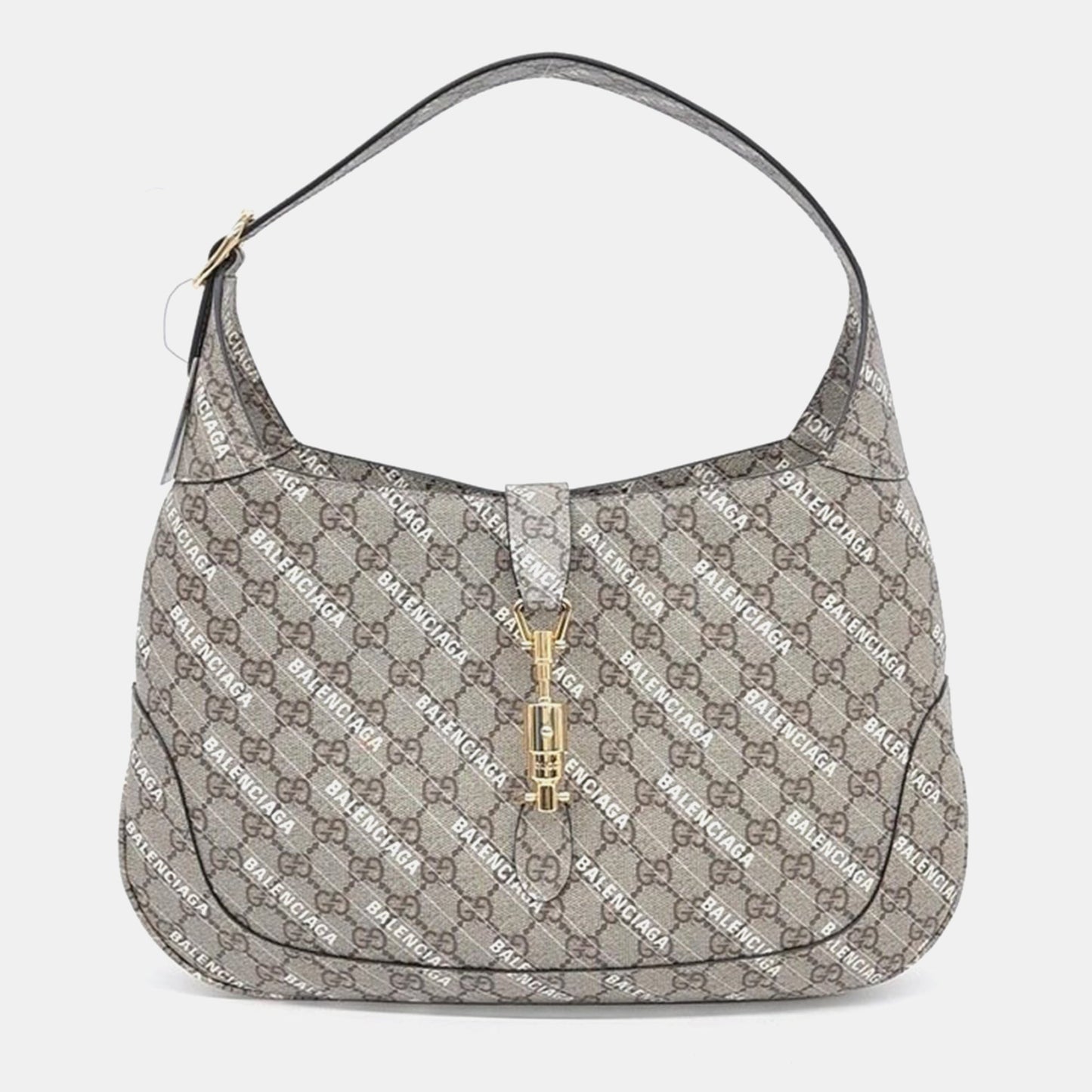 Gucci x Luxury Balenciaga Trending 2026 Beige GG Supreme Hacker Project Jackie 1961 Medium Hobo Bag