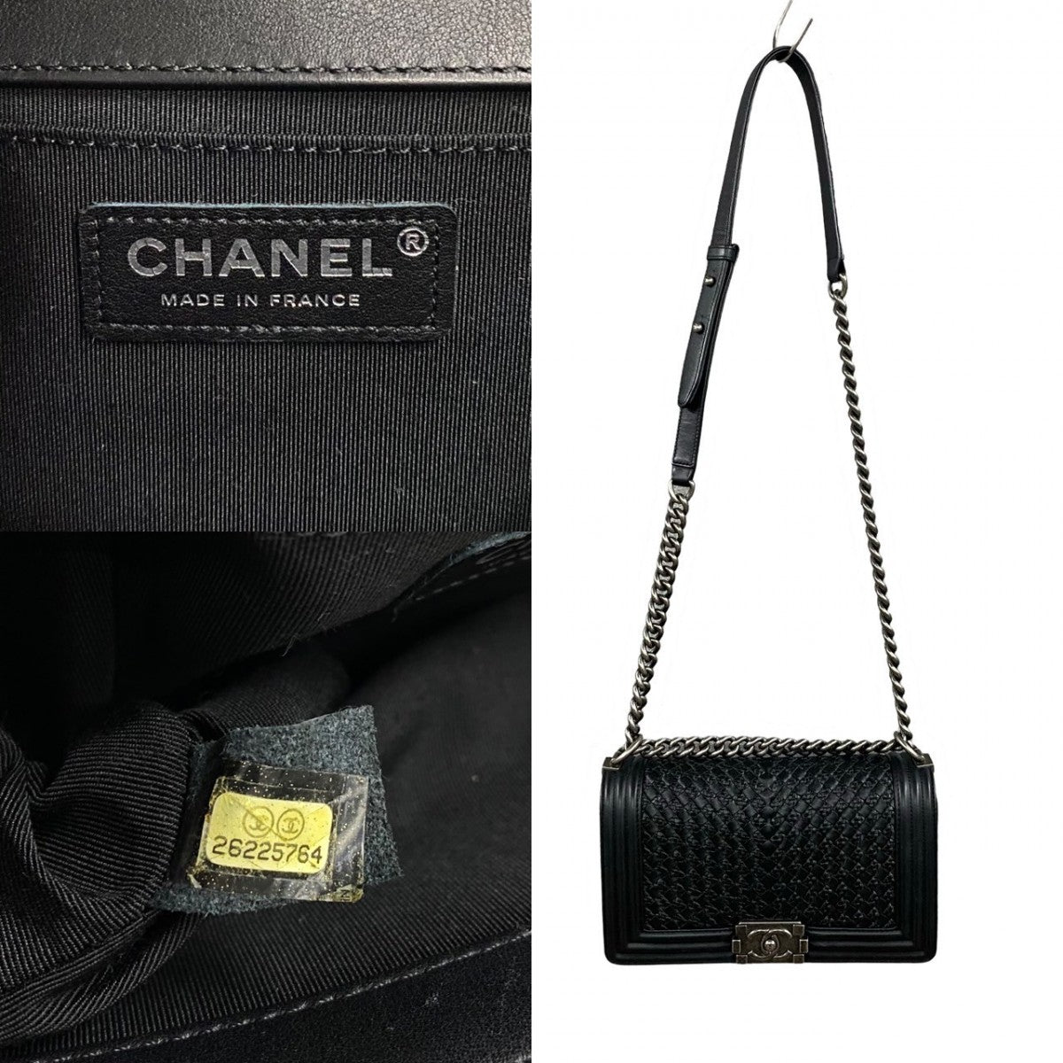CHANEL Shoulder Bag lambskin black COCO Mark Boy chanel Women