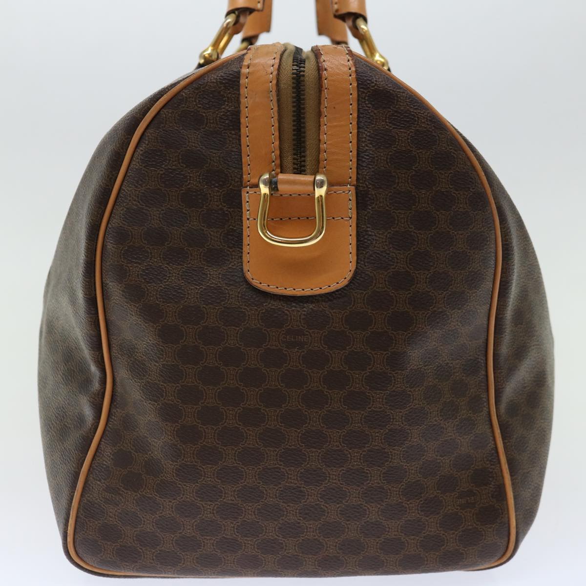 Luxury CELINE Macadam Canvas Boston Bag PVC Brown 70180