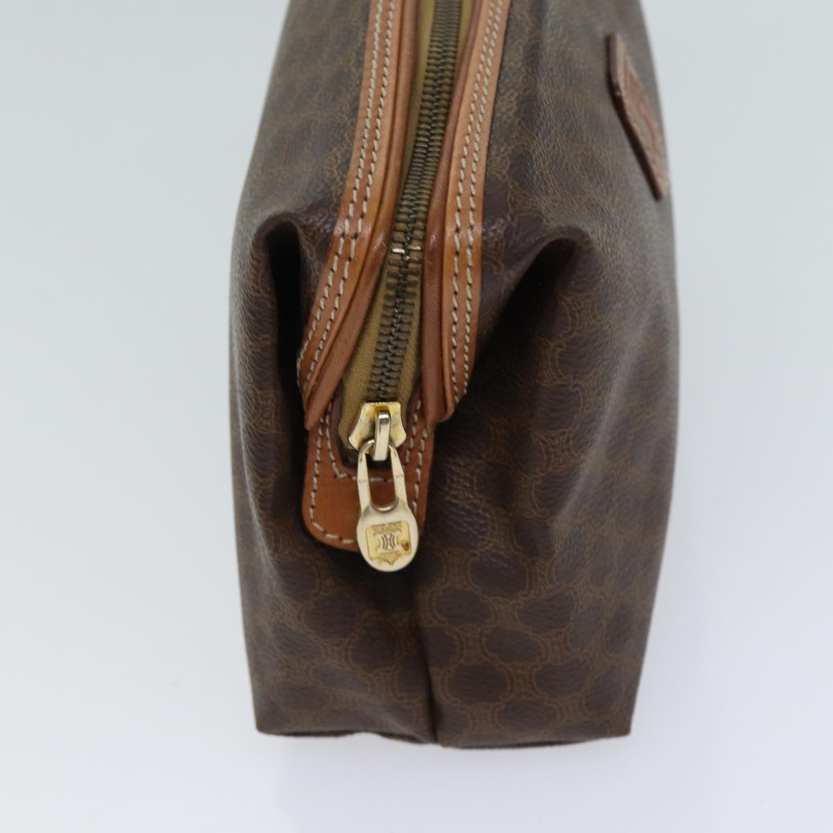 Luxury CELINE Macadam Canvas Pouch PVC Beige 70803
