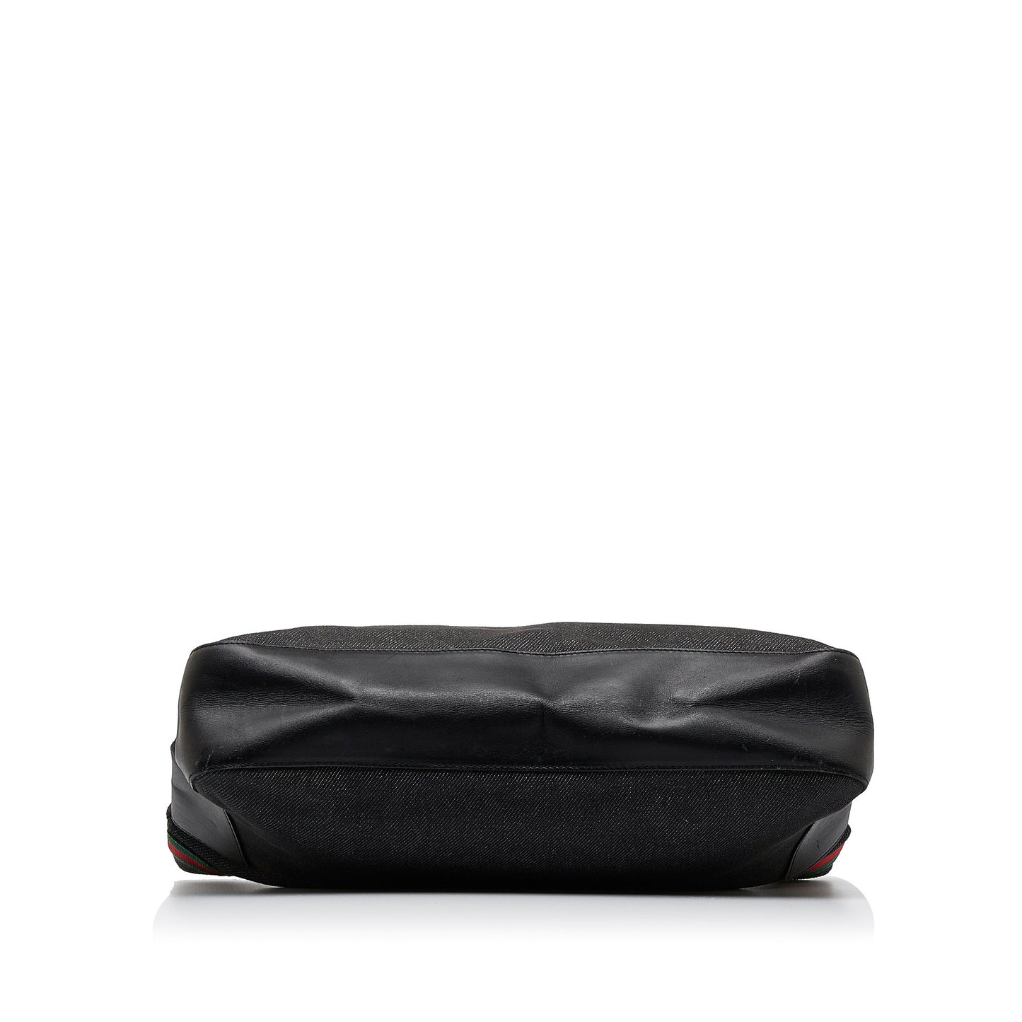 Gucci Web Black Leather Canvas Tote Style 2
