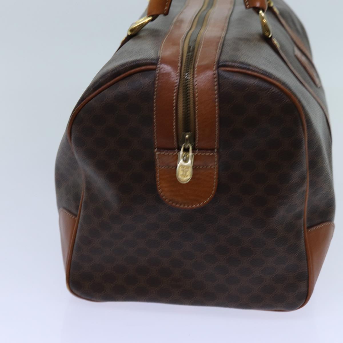 Luxury CELINE Macadam Canvas Boston Bag PVC Brown 71547