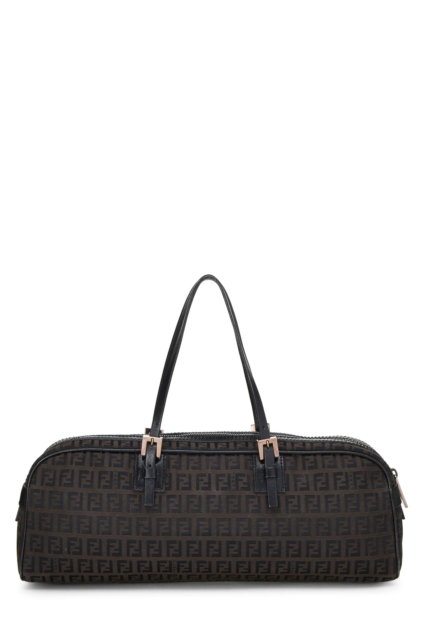 Fendi, Black Zucchino Boston Bag Long, Black