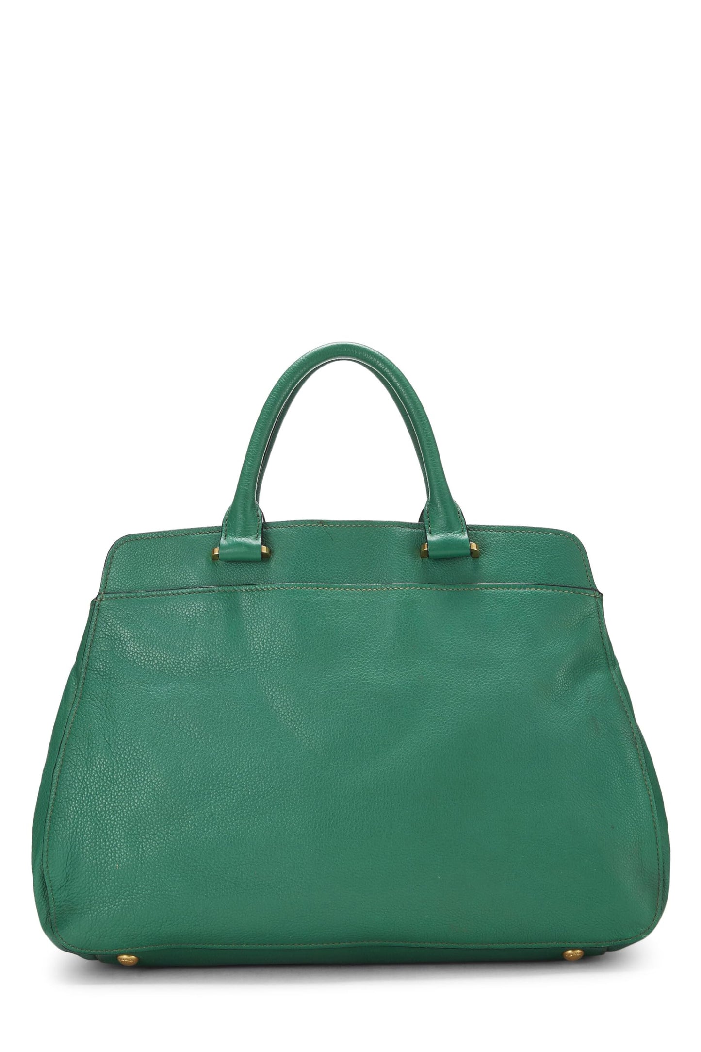 Prada, Green Vitello Daino Convertible Handbag, Green