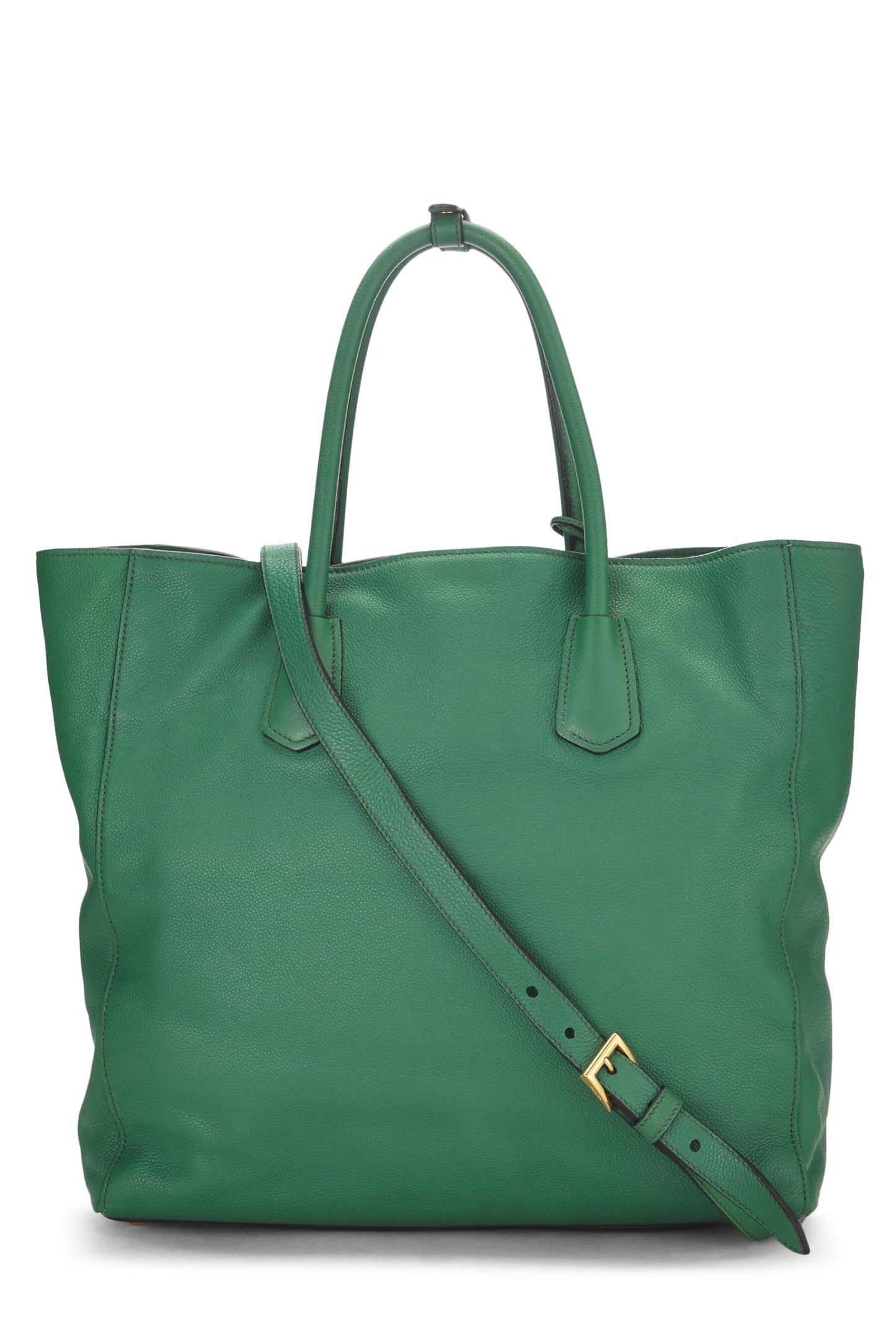 Prada, Green Vitello Grain Tote, Green