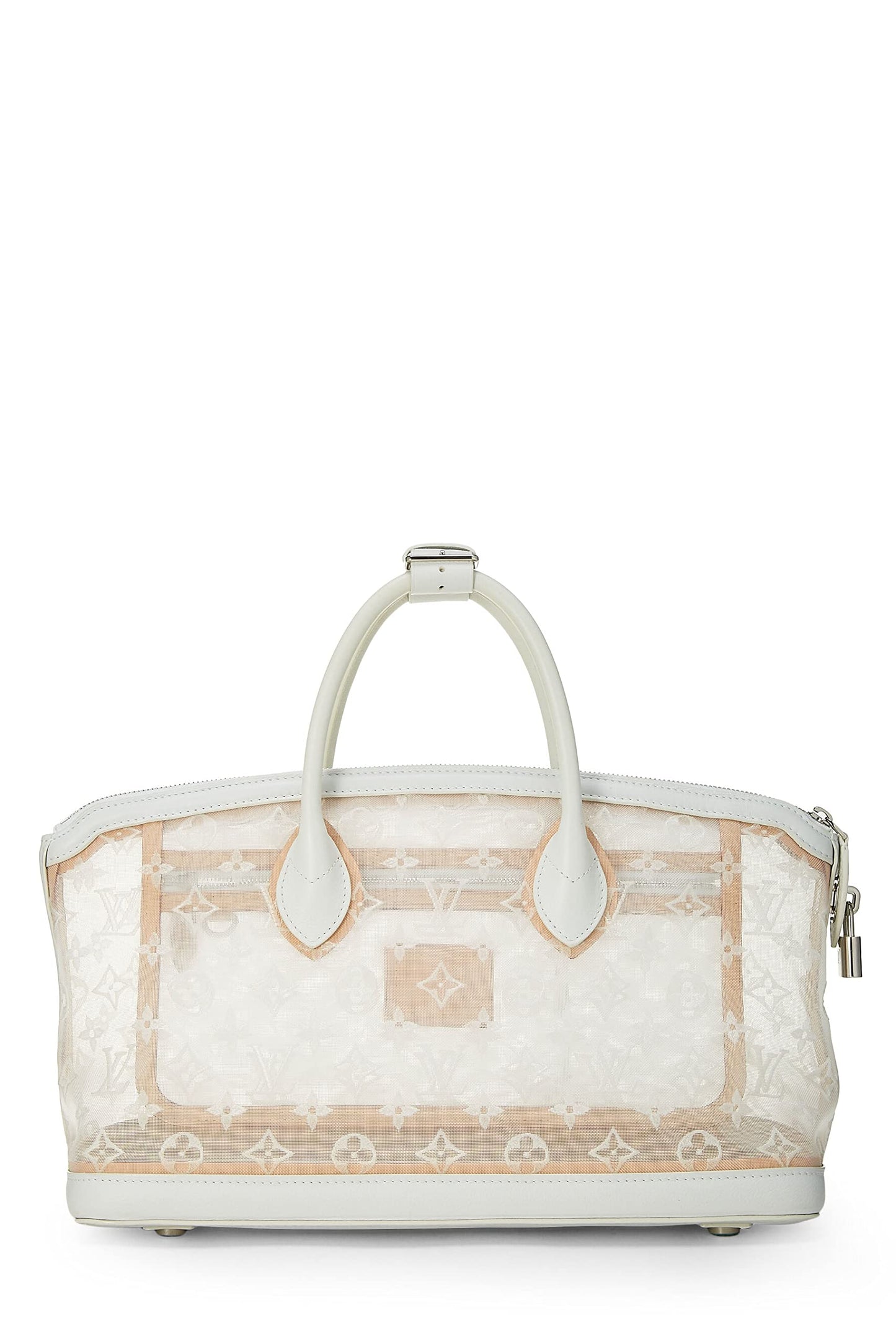 Louis Vuitton, White Monogram Mesh Transparence Lock It East-West, White