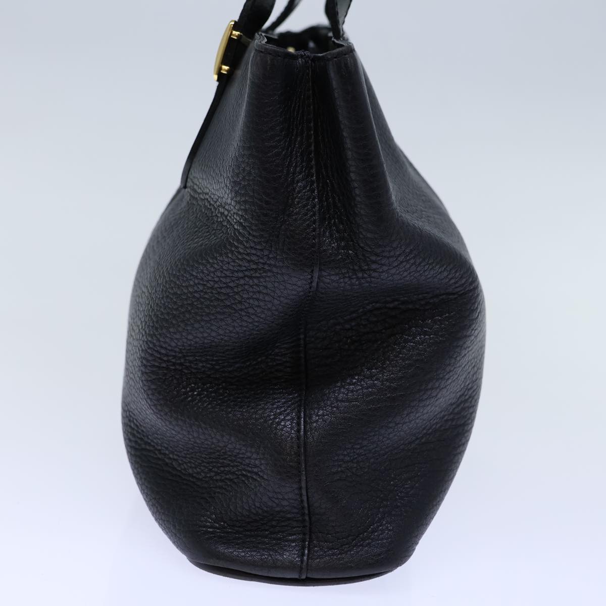 Burberry Hand Bag Leather Black Auth 72760
