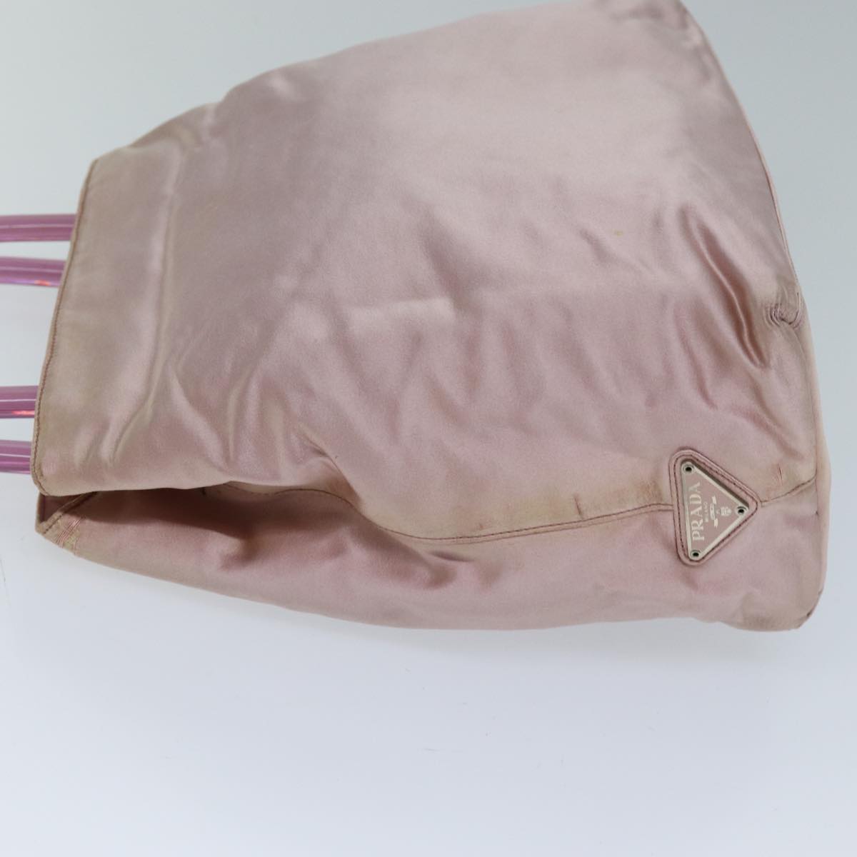 PRADA Hand Bag Satin Pink Auth 73154