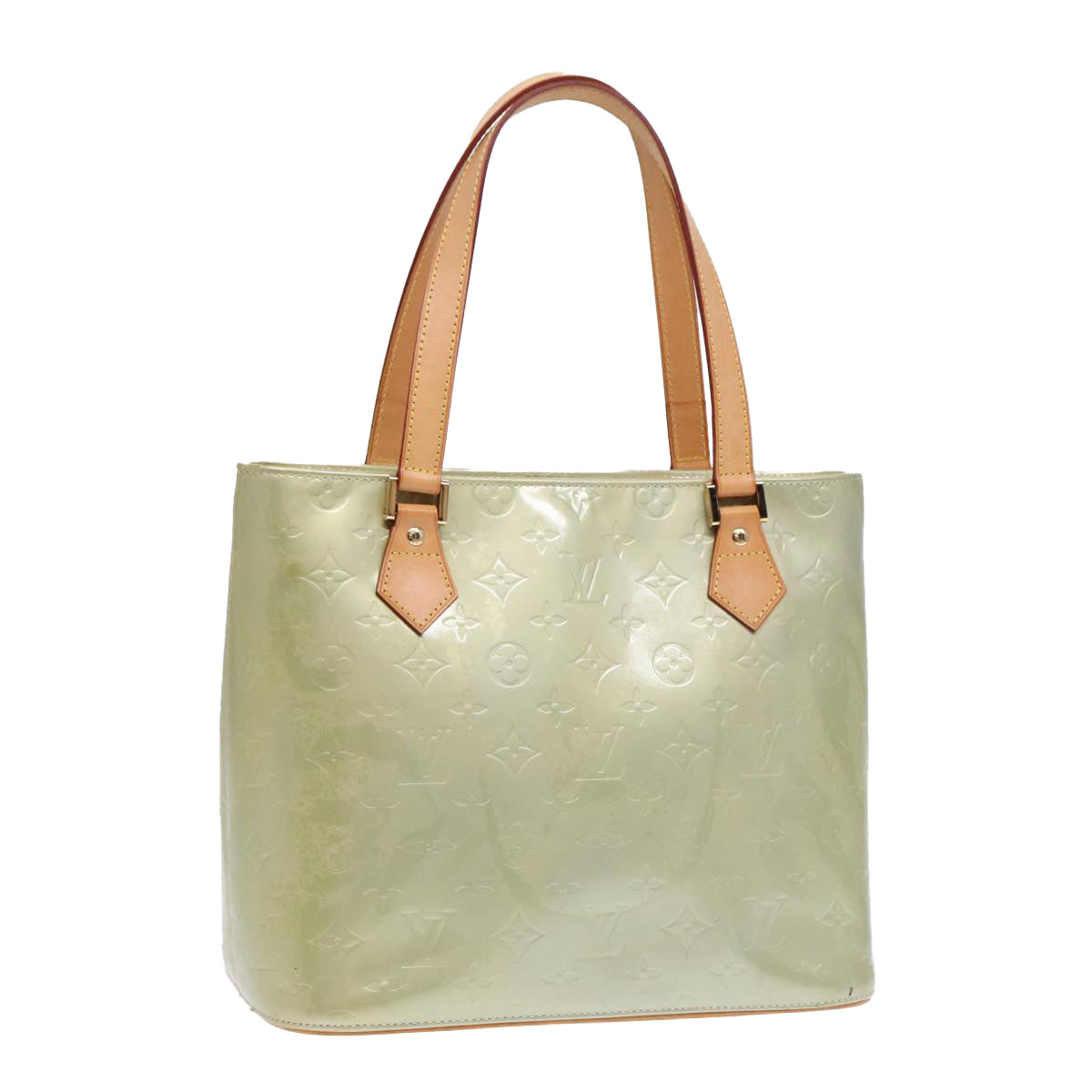 LOUIS VUITTON Monogram Vernis Houston Hand Bag Gris M91053 LV Auth 73418