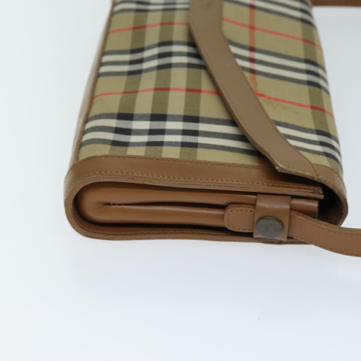 Burberry Nova Check Shoulder Bag Canvas Beige Auth 74254