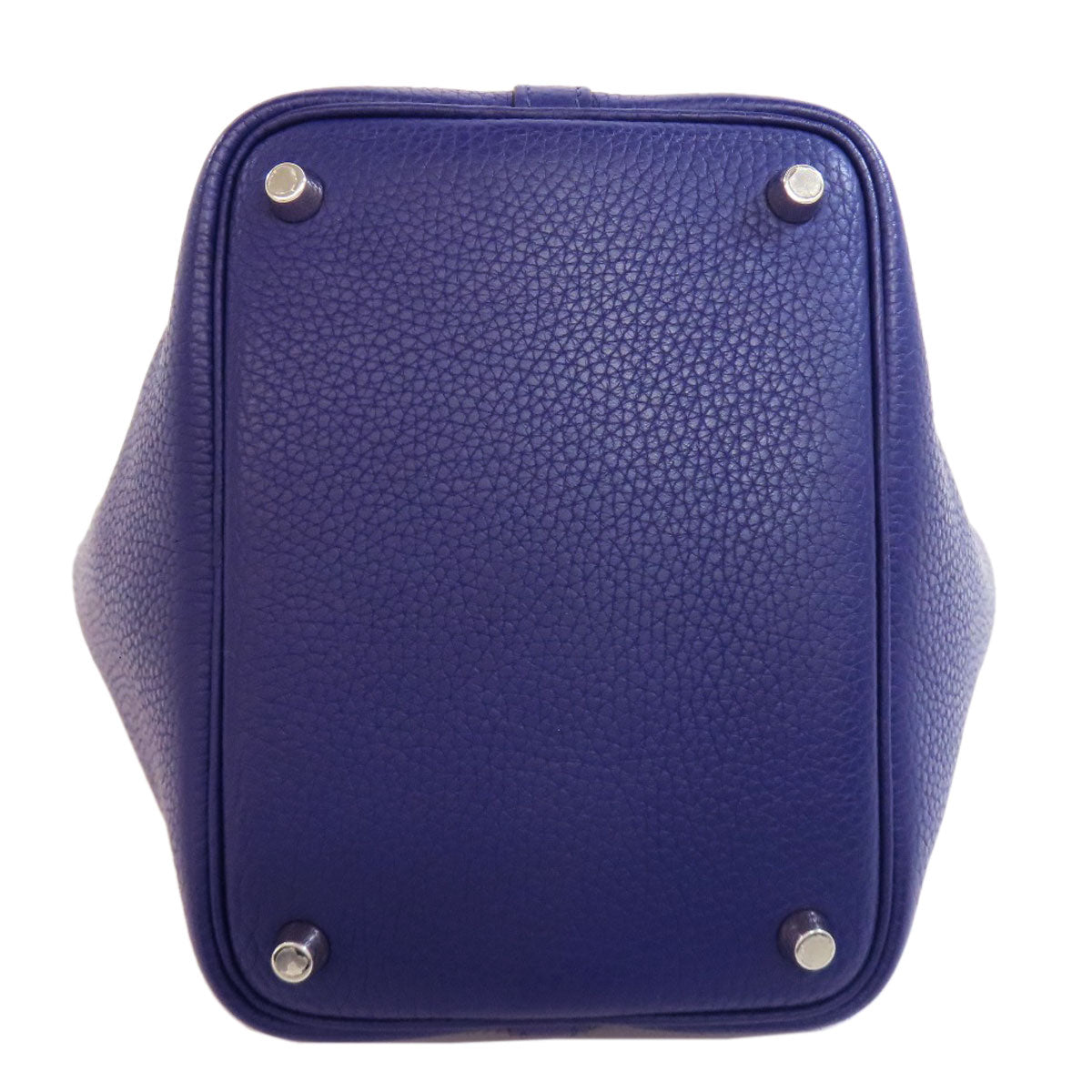 HERMES Handbag Taurillon Clemence Navy Picotin Lock Eclat PM SilverMetal