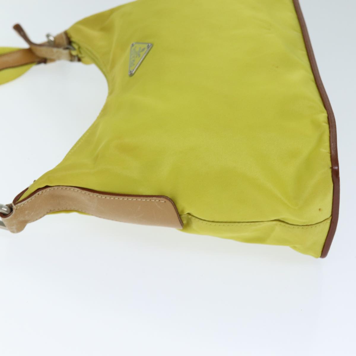 PRADA Shoulder Bag Nylon Yellow Auth 75118