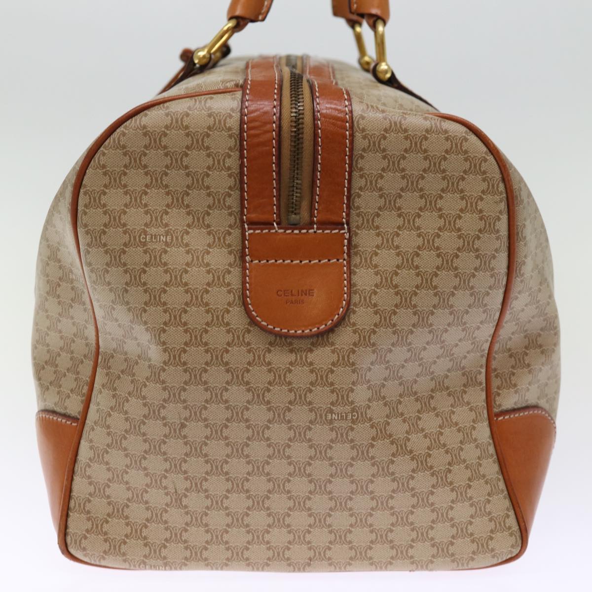 Luxury CELINE Macadam Canvas Boston Bag Beige 76023