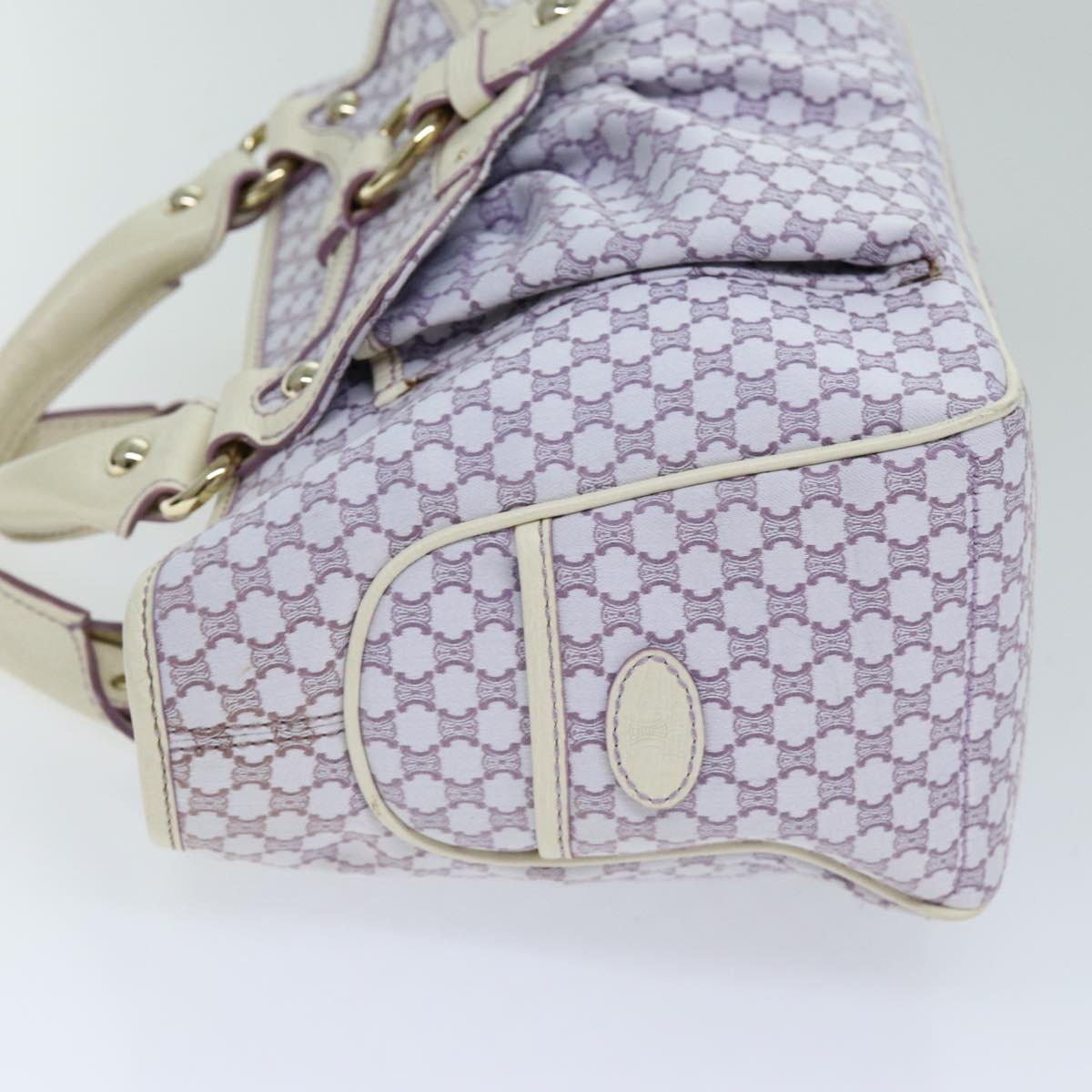 Luxury CELINE Macadam Canvas Tote Bag Purple 76143