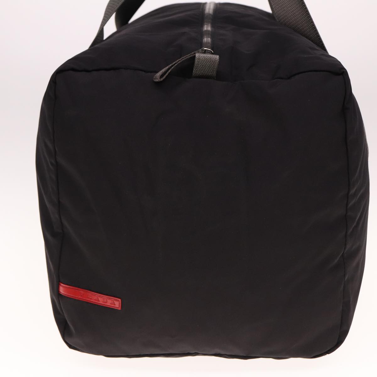 PRADA Boston Bag Nylon Black Gray Auth 76178